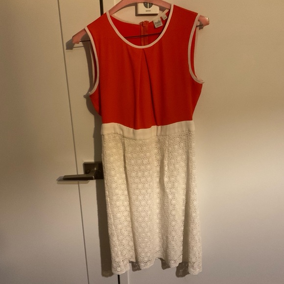 Orange and white simons dress - Picture 1 of 4